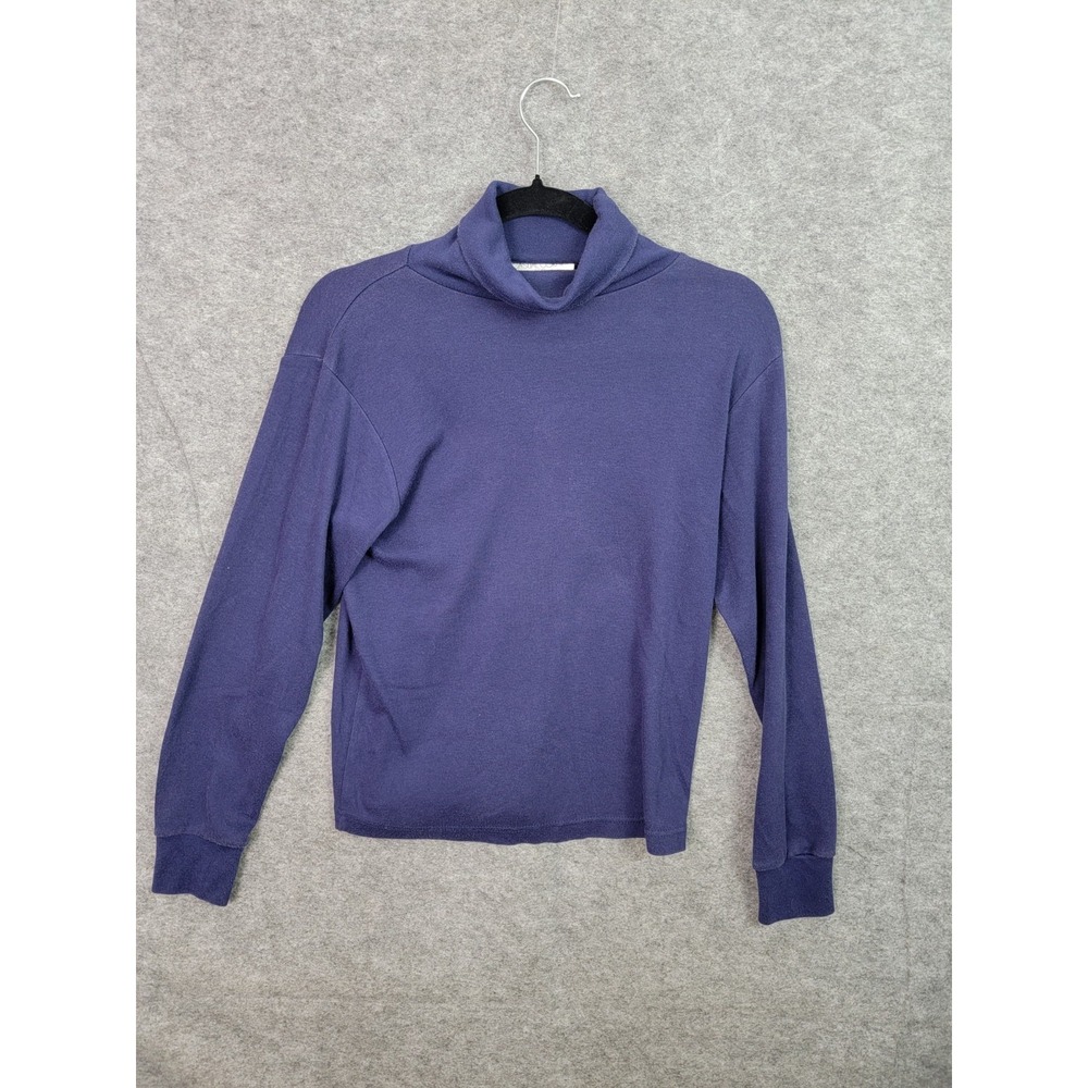 Vintage Casual Corner Pullover Sweater Womens Large Turtleneck Blue Knit Top